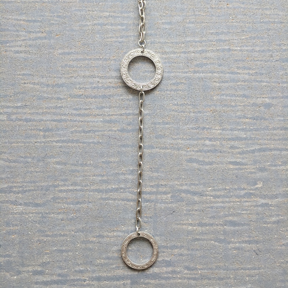 Matte Platinum Eternity Y-Necklace